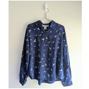 Vintage Button Down Shirt with Western print